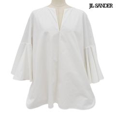 ☆極美品☆JIL SANDER パスフリーブ プルオーバーシャツ白ジルサンダー 