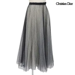 超美品 クリスチャンディオール Christian Dior 2018年商品 841J50A8810 プリュムティ チュールプリーツ ドット ミディスカート 40 洗濯ケアタグ無しのサムネイル