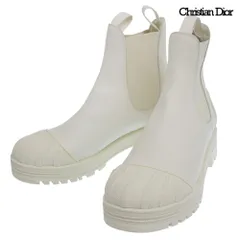 未使用 クリスチャンディオール Christian Dior 2020年商品 CL0620 DIORIRON レザー サイドゴア ブーツ ラバーソール 白 39 25.5-26cm 希少 レディース 旅のサムネイル