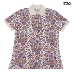 美品 エトロ ペイズリー ポロシャツ 半袖 カットソー 鹿の子 40 マルチ