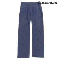 美品 ジョルジオアルマーニ GIORGIO ARMANI バック メタルロゴ ピンクゴールド コットン×リネン デニム パンツ 32 レディースのサムネイル