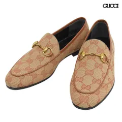 箱付未使用 グッチ GUCCI 現行アイテムアーカイブ 431467 GGキャンバス ホースビット ローファー 34 22cm レディース キッズ デムナ