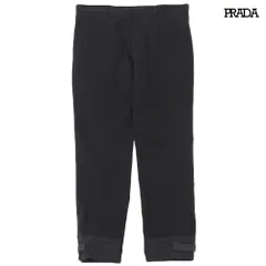 超美品 プラダ PRADA 2018年商品 ナイロン トラウザー スラックスパンツ 裾マジックテープ飾り 黒 メンズのサムネイル