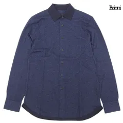 未使用品 ブリオーニ Brioni 2022年 コットン カシミヤ ジャージー ボタンダウン シャツ サイズM ネイビー メンズ 定価331700円のサムネイル