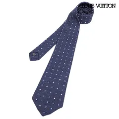 タグ付き未使用 ルイヴィトン LOUIS VUITTON MR0230 ドット モノグラム シルク ネクタイ ネイビー イタリア製 箱付き