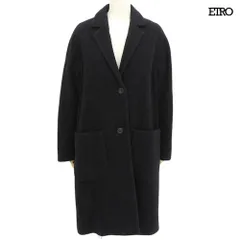 超美品 エトロ ETRO 2019年 192-17508-0667 ペイズリー柄 ウール チェスターコート サイズ40 ブラック ガーメント付き レディースのサムネイル
