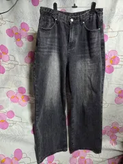 グレー ワイド デニム パンツ 30のサムネイル