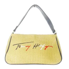 トミーヒルフィガー TOMMY HILFIGER ハンドバッグ カゴバッグ レザー 革 ロゴ刺繍 トリコロール 紺 ネイビー /CK4 ■GY18のサムネイル
