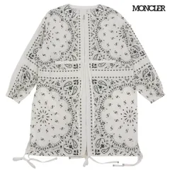 超美品 モンクレール MONCLER 22SS ペイズリープリント コットン ノーカラー ワンピース サイズ38 Mサイズ相当 ホワイト レディースのサムネイル