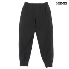 超美品 エルメス HERMES 2023年 ウール ドローストリング サイドライン パンツ ジョガーパンツ テーパード ブラック ほぼ未使用のサムネイル