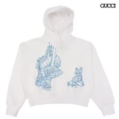 タグ付き未使用 グッチ GUCCI 日本限定 ロゴ刺繍 フーディ スウェット パーカー ヒグチユウコ コラボ サイズS 白 ホワイトのサムネイル