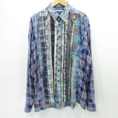 【三重本店】 中古 Needles | ニードルス 長袖シャツ 7CUT 再構築 DI268 ブルー系 【104】のサムネイル