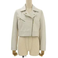 超美品 マックスマーラ MaxMara 最高級ピンクタグ ラムレザー ダブル ライダース ジャケット 40 レディース ほぼ未使用のサムネイル