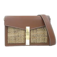 超美品 ザンケッティ ZANCHETTI 現行ロゴ RAFIAX LEATHER CLIP レザー 2way ショルダー 斜め掛け クラッチ バッグ レディース 定価107800円のサムネイル