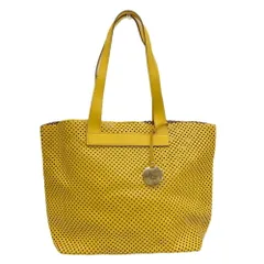 超美品 ベヴィニ BEVINI パンチング レザー ショルダー トート バッグ ポーチ チャーム付 イエロー レディース メンズ 旅行 アウトドアのサムネイル