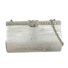 Excellent condition RODO Italian-made vintage silver crystal 2-way chain shoulder clutch party bag/pochette for women.
