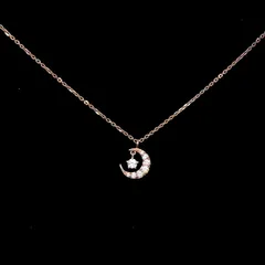 美品★ Canal 4℃ ネックレス 三日月 シルバー ピンクゴールドのサムネイル