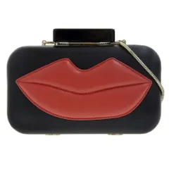 超美品 アリス オリビア alice+olivia 2020年商品 リップ キス 2way チェーンショルダーバッグ レザー アイコニック クラッチバッグのサムネイル