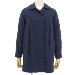 超美品 クロエ chloe C16187 ゴールドラメ糸 ツイード ミドル コート ジャケット 12 XS-S 紺 ピーコート レディース オフィス 旅 数回使用のサムネイル