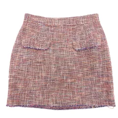 超美品 エムエスジーエム MSGM 144105 ツイード タイダイ コットンナイロン ミニ スカート 40 M相当 ピンクMix レディース 旅 ほぼ未使用のサムネイル