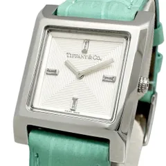 【TIFFANY&Co./ティファニー】67460375 腕時計 ステンレススチール/レザー クオーツ シルバー文字盤/グリーンレザーベルト レディース 【中古】【真子質店】【GD】のサムネイル