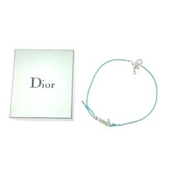 新品 Dior チョーカー ネックレス リボン シルバー コード 箱付き 