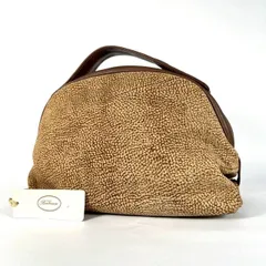 B-155 タグ付き・未使用 BORBONESE ボルボネーゼ ハンドバッグ うずら柄 OP柄 ブラウン レザー 2260003508257 50-16のサムネイル