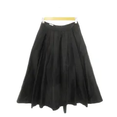 アルマーニ コレツィオーニ ARMANI COLLEZIONI フレアスカート ロング シルク 絹 タック ネップ 小さいサイズ 38 XS 黒 ブラック /MN23 ■GY19のサムネイル