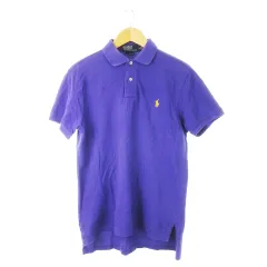 ポロ バイ ラルフローレン Polo by Ralph Lauren ポロシャツ 鹿の子 半袖 ポニーロゴ刺繍 ワンポイント M 紫 パープル /CK9のサムネイル