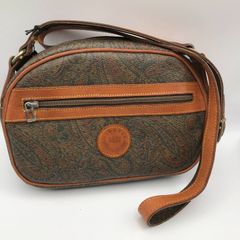 PIATO ピアート PVCペイズリー柄 本革レザー スクエア型ショルダー 