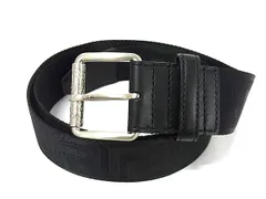 ■極美品■ VERSACE ヴェルサーチ グレカ ナイロンキャンバス シルバー金具 ベルト メンズ レディース ブラック系 FV8209のサムネイル