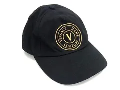 ■新品■未使用■ VERSACE JEANS COUTURE ヴェルサーチ キャンバス ベースボールキャップ 帽子 メンズ レディース ブラック系 BP7852のサムネイル