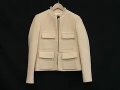 ■美品■ LOUIS VUITTON ルイヴィトン ウール×モヘヤ×ナイロン 上着 アウター 表記サイズ 36 洋服 レディース アイボリー系 FQ6919のサムネイル