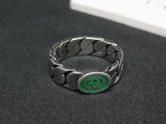 GUCCI オーバル インターロッキングG エナメル リング 緑 - メルカリ