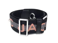 ■新品同様■ MARC JACOBS マークジェイコブス ウェビング キャンバス バッグ用 ショルダーストラップ ブラック系 FY1912のサムネイル