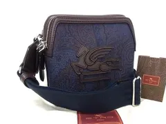 ■新品■未使用■ ETRO エトロ キャンバス×レザー ペイズリー柄 クロスボディ ショルダーバッグ 肩掛け ブラウン系 FX6640のサムネイル
