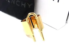 ■極美品■ GIVENCHY ジバンシィ U Lock ロック リング 指輪 アクセサリー 約19号 メンズ レディース ゴールド系 FX6808のサムネイル