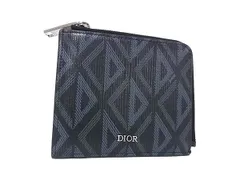 ■新品同様■ Dior ディオール CDダイヤモンド PVC L字ファスナー 財布 ウォレット メンズ レディース ブラック系 FW4843のサムネイル