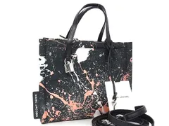 ■新品同様■ MARC JACOBS マークジェイコブス ナイロン×レザー 総柄 2WAY ハンドバッグ ショルダー 斜め掛け ブラック系 FZ2304のサムネイル