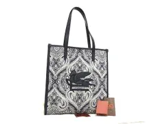 ■新品■未使用■ ETRO エトロ ラブトロッター デニム ジャガード ペイズリー柄 トートバッグ ショルダー 肩掛け  ネイビー系 FZ2339のサムネイル