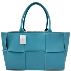 ボッテガ・ヴェネタ BOTTEGA VENETA アルコトート ミディアム 609175 エメラルドグリーン/アイボリー レザー レディース トートバッグのサムネイル