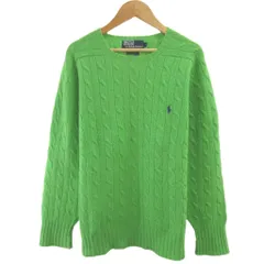 ポロ バイ ラルフローレン Polo by Ralph Lauren プルオーバーニット セーター ウール L 緑 グリーン ケーブルニット クルーネック 長袖 /YU ■GY99のサムネイル