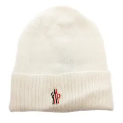 モンクレール MONCLER GRENOBLE ビーニー ニット帽 ニットキャップ ロゴワッペン 刺繍 白 ホワイト /FF ■GY19のサムネイル