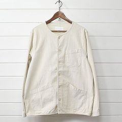 美品 ネペンテス関連 ts(s) ノーカラーヘリンボーンストライプ
