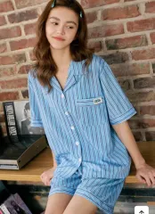 新品 ハイフン - アンディ シルクフィット ユニセックス 半袖 パジャマ セット (M サイズ)のサムネイル