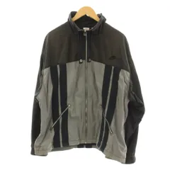 ナイキ NIKE ナイロンジャケット 上着 L グレー ストライプ柄 スタンドカラー 長袖 /LP ■GY99