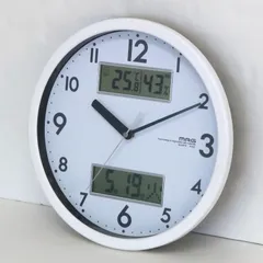 [NA]MAG　掛時計　W-631　ホワイト　連続秒針　スイープ秒針　静音　カレンダー　アナログ　日付　曜日　温度　湿度　ノア精密　マグのサムネイル
