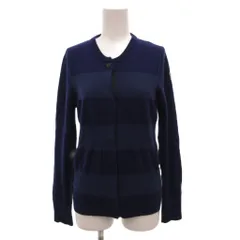 モンクレール MONCLER MAGLIONE TRICOT ALLA COREANA カーディガン ニット バンドカラー ボーダー柄 M 青 ブルー 紺 ネイビー /JS ■GY19のサムネイル