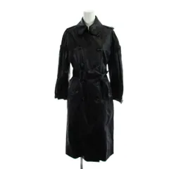 バーバリープローサムコレクション BURBERRY PRORSUM COLLECTION トレンチコート ダブル ロング 長袖 サテン 40 M 黒 ブラック ■GY40 /MQのサムネイル
