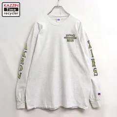 00s RUSSELL 袖プリント 長袖Ｔシャツ メンズ 表記Lサイズのサムネイル